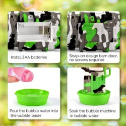 Bubble Machine Automatic Bubble Maker Toy with Fan & Bubble Solution 8 Hole Cool Electric Bubble Toys Summer Outdoor Indoor P...