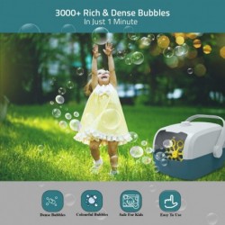 Bubble Machine Automatic Bubble Blower Machine Portable Bubble Maker for Outdoor and Indoor Use Powered by Plug-in or Batteri...