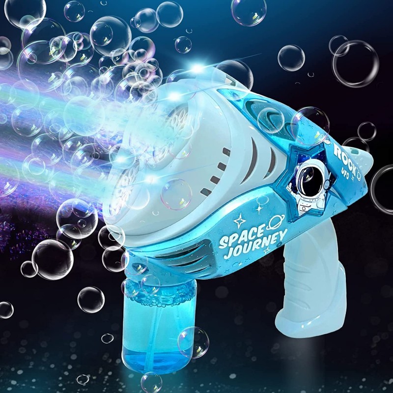 Upgraded Automatic Bubble Gun Bazooka Bubble Machine Gun for Kids Ages 3-8 10000+ Bubbles Per Min with Colorful Lights Giant ...