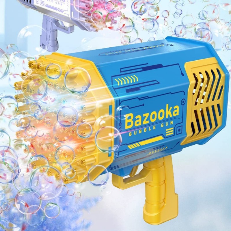 Bubble Gun with 69-Hole and Light Electric Automatic Bubble Maker Machine Rocket Launcher Bubble Bubble Blower Toys Machine G...