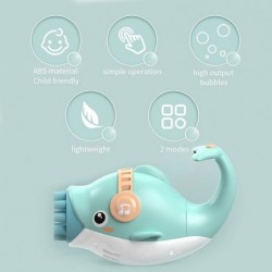 Bubble Maker for Toddlers Dolphin Bubble Machine with Airfan Whale Bubble Machine Bubble Gun with Solution Battery Operated P...