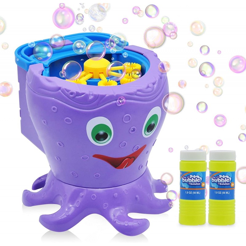 Octopus Bubble Machine Automatic Bubble Maker with 2 Bubble Solutions Bubble Blower 1000+ Bubbles Per Minute for Kids Boy Gir...