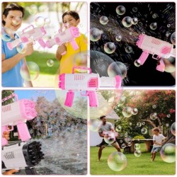 2022 Rocket Bubble Gun Machine for Summer 5000+ Bubbles Per Min 7 Packs Bubble Solution Big Bubble Blowers Maker for Wedding ...