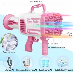 Bazooka Bubble Gun with Flash Lights|64 Holes Bubble Machine Gun for Kids Adults|Giant Bubble Machine Gun Summer Outdoor Chil...