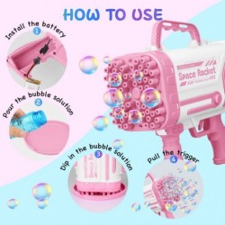 Bazooka Bubble Gun with Flash Lights|64 Holes Bubble Machine Gun for Kids Adults|Giant Bubble Machine Gun Summer Outdoor Chil...