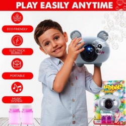 Bubble Machine Toy for Kids Automatic Bubble Blower Machine with Bubble Solution Flashing Lights and Sound Portable Bubble Ma...