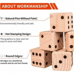 Giant Wooden Yard Dice Games Set of 6pcs Fun Indoor/Outdoor Family Playing Yard Game for Adult and Kids with Scoreboard and C...