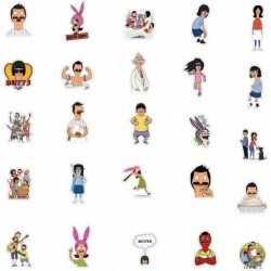 100 PCS Bob's Burgers Stickers for Water Bottles Reusable Kids Stickers Waterproof Vinyl Stickers Stickers for Toddlers Teen ...