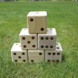 Giant Wooden Yard Dice Games Set of 6pcs Fun Indoor/Outdoor Family Playing Yard Game for Adult and Kids with Scoreboard and C...