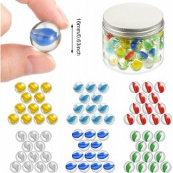 72 Pieces Glass Marbles Chinese Checkers 0.63 Inch Colorful Marbles Bulk Fun Retro Toys with Clear Container for Marble Games...