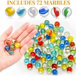 72 Pieces Glass Marbles Chinese Checkers 0.63 Inch Colorful Marbles Bulk Fun Retro Toys with Clear Container for Marble Games...