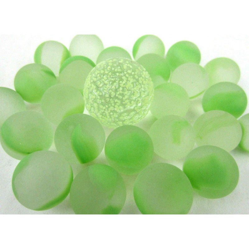 Big Game Toys~25 Glass Marbles Moon Glow Green/Yellow Speckled Classic Style Game Pack (24 Player 1 Glow in The Dark Shooter)...