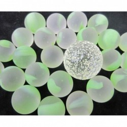 Big Game Toys~25 Glass Marbles Moon Glow Green/Yellow Speckled Classic Style Game Pack (24 Player 1 Glow in The Dark Shooter)...