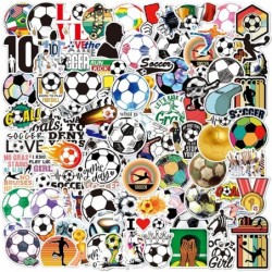 Soccer Stickers 100PCS Soccer Sports Stickers Vinyl Waterproof Sticker Graffiti Decals Soccer Gifts for Water Bottle Helmets ...