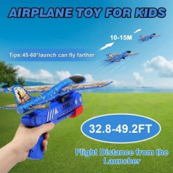 3 Pack Airplane Launcher Toy Foam Glider Planes for Kids with 2 Flight Mode Catapult Plane Toys with 3 DIY Stickers Outdoor S...