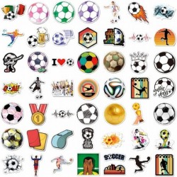 Soccer Stickers 100PCS Soccer Sports Stickers Vinyl Waterproof Sticker Graffiti Decals Soccer Gifts for Water Bottle Helmets ...