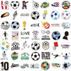 Soccer Stickers 100PCS Soccer Sports Stickers Vinyl Waterproof Sticker Graffiti Decals Soccer Gifts for Water Bottle Helmets ...