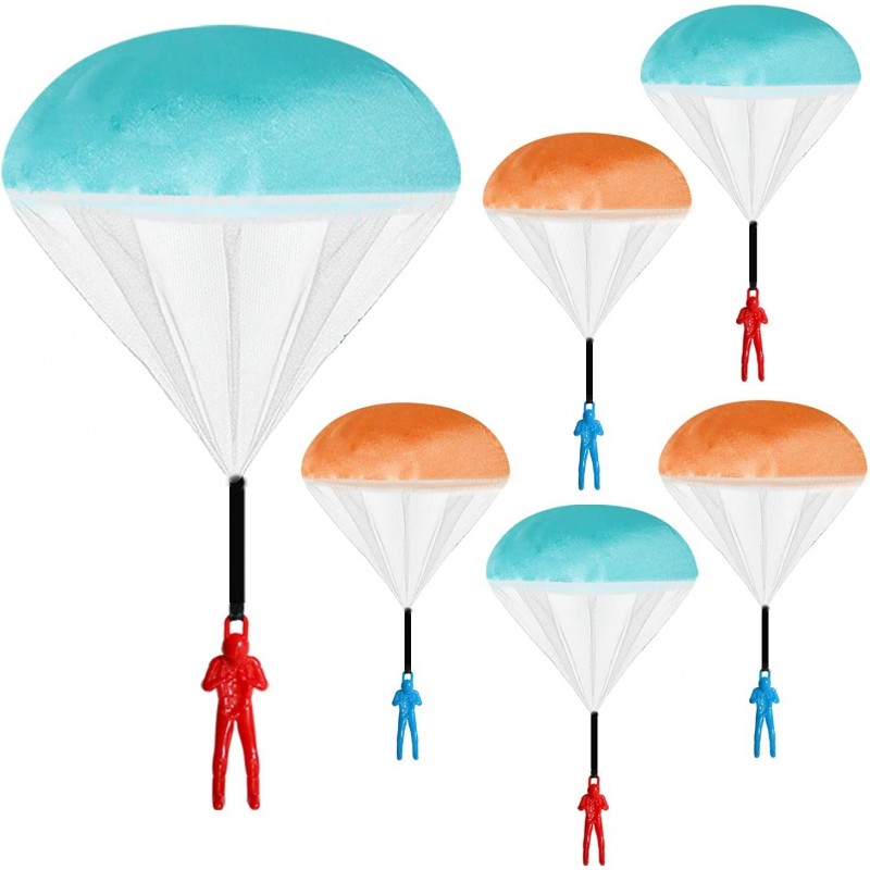 Parachute Toy 6 Pieces Children's Flying Toys with Tangle Free Throwing Hand Throw Parachute Army Man Outdoor Play Gifts for ...