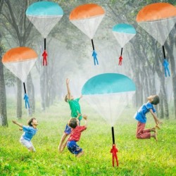 Parachute Toy 6 Pieces Children's Flying Toys with Tangle Free Throwing Hand Throw Parachute Army Man Outdoor Play Gifts for ...