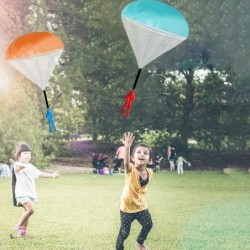 Parachute Toy 6 Pieces Children's Flying Toys with Tangle Free Throwing Hand Throw Parachute Army Man Outdoor Play Gifts for ...