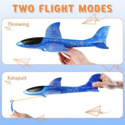 2 Pack Foam Airplanes 17.3" Large Throwing Foam Glider Plane 2 Flight Mode Flying Styrofoam Toys Gifts for Kids Boys Girls 3 ...