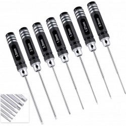 Hex Screwdriver Set 0.9mm 1.27mm 1.3mm 1.5mm 2.0mm 2.5mm 3.0mm 7pcs Hex Head Allen Wrench Tool Set for RC Car RC Drone RC Boa...