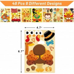 Thanksgiving Stickers for Kids 48 Pcs Make Your Own Truck Turkey Sticker Sheets Home Classroom Party Favor Games Art Craft Sc...