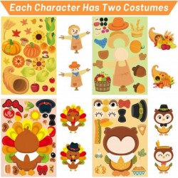 Thanksgiving Stickers for Kids 48 Pcs Make Your Own Truck Turkey Sticker Sheets Home Classroom Party Favor Games Art Craft Sc...