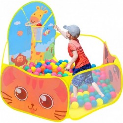 Kid Ball Pit with Basketball Hoop Toddler Ball Pool Baby Crawl Playpen Extra Large Foldable 4 Ft Ball Pits Pool Play Tent for...