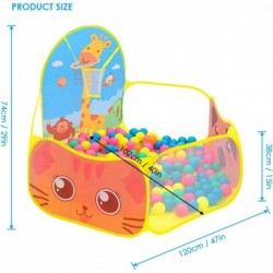 Kid Ball Pit with Basketball Hoop Toddler Ball Pool Baby Crawl Playpen Extra Large Foldable 4 Ft Ball Pits Pool Play Tent for...