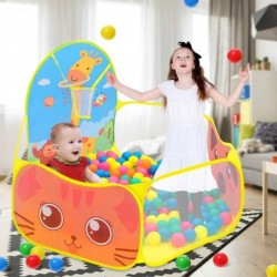 Kid Ball Pit with Basketball Hoop Toddler Ball Pool Baby Crawl Playpen Extra Large Foldable 4 Ft Ball Pits Pool Play Tent for...