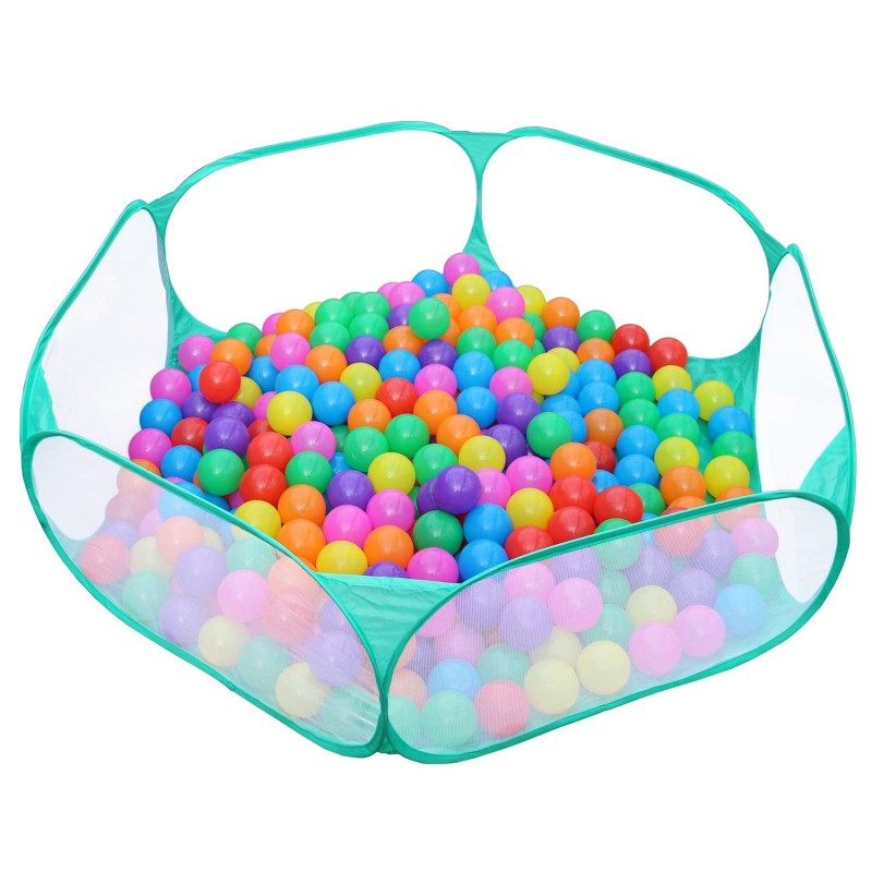 Cute Vivid Green Kids Ball Pit Tent Indoor Outdoor Foldable Design Ball Pit Playpen for Toddlers Pets with Zippered Storage B...