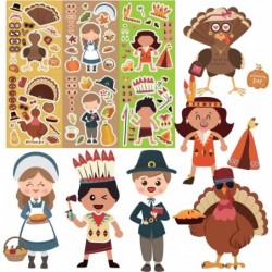 Thanksgiving Party Games Activities for Kids - 36 Stickers Sheets Set Make a Turkey. DIY Thanksgiving Crafts Fall Party Decor...