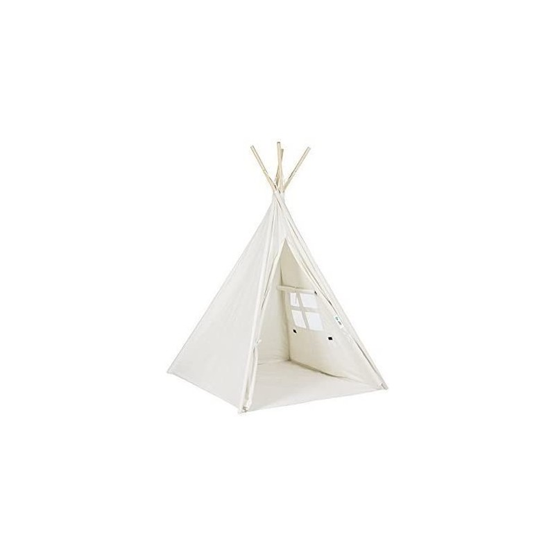 6' Indoor Indian Playhouse Toy Teepee Play Tent for Kids Toddlers Canvas Teepee with Carry Case with Mat (White) $66.57 Kids'...