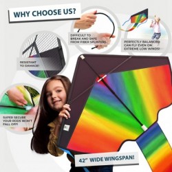 Extremely Easy to Fly Beginners Kites for Kids Classic Rainbow Kids Kite for Family Outdoor Games and Activities Soars High i...