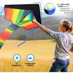 Extremely Easy to Fly Beginners Kites for Kids Classic Rainbow Kids Kite for Family Outdoor Games and Activities Soars High i...