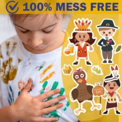 Thanksgiving Party Games Activities for Kids - 36 Stickers Sheets Set Make a Turkey. DIY Thanksgiving Crafts Fall Party Decor...