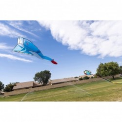 Blue Large Dolphin Kite with Huge Frameless Soft Parafoil Giant Easy to Fly Huge Kites for Kids and Adults with Kite String L...