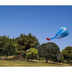 Blue Large Dolphin Kite with Huge Frameless Soft Parafoil Giant Easy to Fly Huge Kites for Kids and Adults with Kite String L...