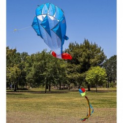 Blue Large Dolphin Kite with Huge Frameless Soft Parafoil Giant Easy to Fly Huge Kites for Kids and Adults with Kite String L...