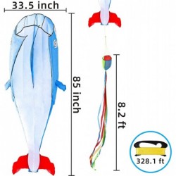 Blue Large Dolphin Kite with Huge Frameless Soft Parafoil Giant Easy to Fly Huge Kites for Kids and Adults with Kite String L...