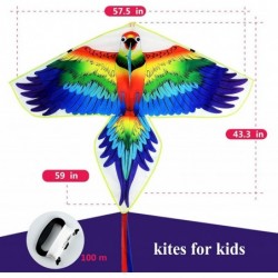 Kite Kites for Kids Easy to Fly Parrot Kite for Children and Adults Comes with 2 Ribbons and 320 feet of Kite String $32.48 K...