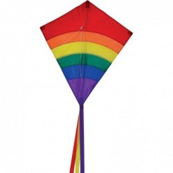 Rainbow 27 Inch Diamond Kite - Single Line - Ripstop Fabric - Includes Kite Line and Bag - Great Beginner Kite $27.35 Kites &...