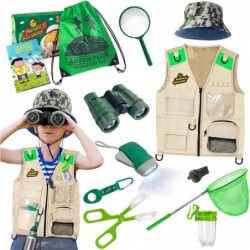 Outdoor Explorer Kit & Bug Catcher Kit with Vest Outdoor Toy Gift for 3 4 5 6 7 8+ Year Old Boys Girls Kids Binoculars Magnif...