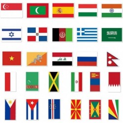 105 PCS National Flag Stickers Pack Colorful VSCO Waterproof Stickers Cute Aesthetic Stickers. Laptop Water Bottle Phone Skat...