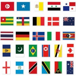 105 PCS National Flag Stickers Pack Colorful VSCO Waterproof Stickers Cute Aesthetic Stickers. Laptop Water Bottle Phone Skat...