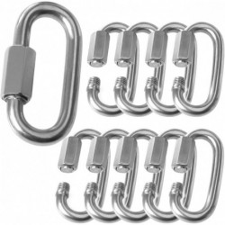 8mm Quick Link Oval Carabiner 10pcs M8 Quick Links Chain Connector Stainless Steel Swing Clip Screw Lock Swing Set by STARVAS...