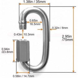 8mm Quick Link Oval Carabiner 10pcs M8 Quick Links Chain Connector Stainless Steel Swing Clip Screw Lock Swing Set by STARVAS...