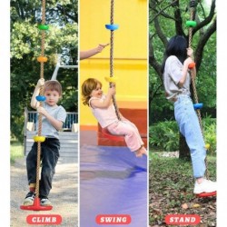 Tree Swing for Kids - Single Disk Outdoor Climbing Rope Swing Platforms Kids Outdoor Playground Swingset Accessories with 6.6...