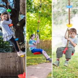 Tree Swing for Kids - Single Disk Outdoor Climbing Rope Swing Platforms Kids Outdoor Playground Swingset Accessories with 6.6...